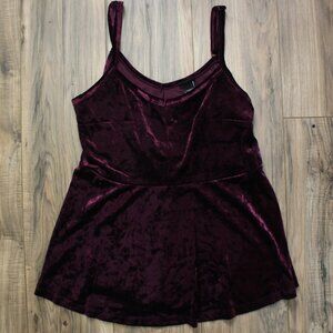 NWOT Torrid Purple Velvet Peplum Top 0